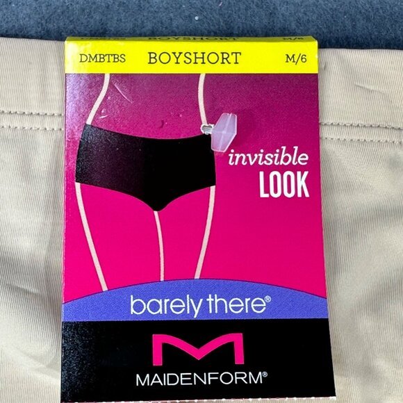 Maidenform Womens Size Medium 6 Panty Boyshort Barely There Beige New - Picture 4 of 9